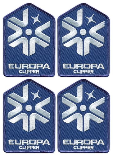 Set mit 4 – Patchion Europa Clipper – Logo – Bügeln/Heißsiegel-Rückseite – bestickter Aufnäher/Abzeichen/Emblem von Patchion