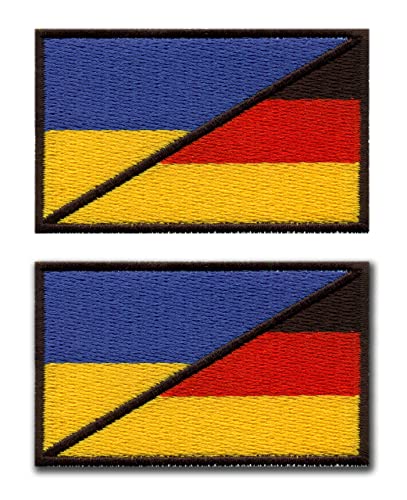 Set mit zwei Flicken – Flagge der Ukraine und Deutschland, 7,2 x 4,5 cm, zum Aufbügeln oder Aufnähen, hochwertiges Emblem/Abzeichen von Patchion