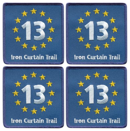 Set von vier – EuroVelo 13 EV13 – Iron Curtain Trail – Aufnähen – bestickter Patch/Abzeichen/Emblem von Patchion