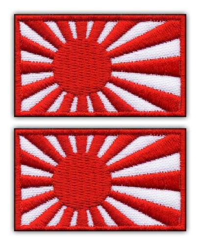 Patchion 2er-Set – Flagge Japan Maritim Selbstverteidigung Kraft Japanische Marine Big – Aufnäher – Bestickter Aufnäher / Abzeichen / Emblem von Patchion