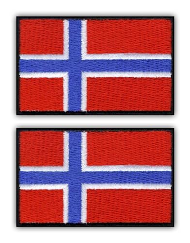 Set von zwei – Flagge von Norwegen – kleines BB – Aufnäher – bestickt von Patchion