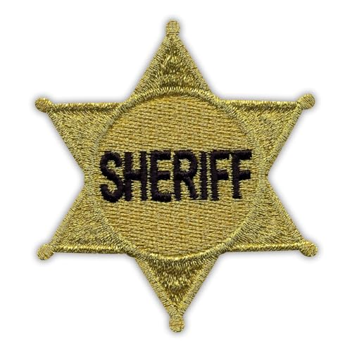 Sheriff Star – Goldfäden – Aufnäher – bestickter Aufnäher / Abzeichen / Emblem von Patchion