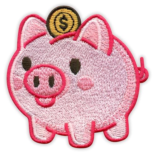 Sparschwein – Bügeln/Heißsiegel-Rückseite – bestickter Aufnäher/Abzeichen/Emblem von Patchion