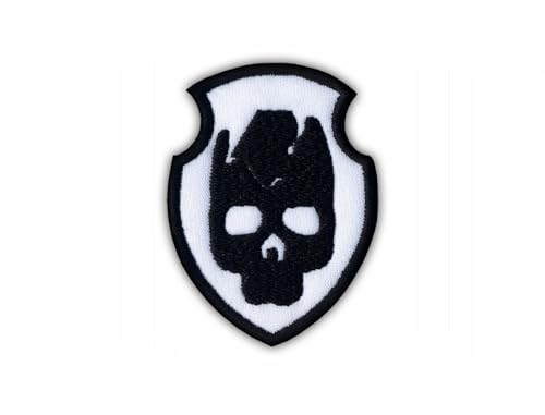 Patchion - Stalker - Bandits - Aufnäher - Bestickt - Abzeichen / Emblem (1 Stück, Schwarz / Weiß, Small, Baumwolle / Polyester, Totenkopf, Biker/Rocker, Embroidered Patch) von Patchion