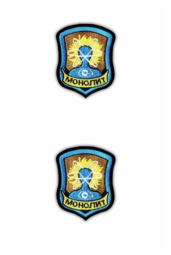 Stalker Monolit 2 Aufnäher / Emblem, bestickt, mit Klettverschluss, Schwarz, 2 Stück von Patchion