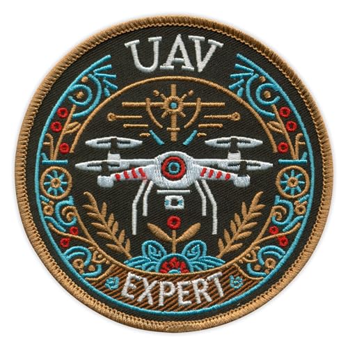 UAV Expert – Air Drone – bunte Version – zum Aufnähen – bestickter Patch/Abzeichen/Emblem von Patchion