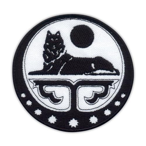 Patchion - Wappen der tschetschenischen Republik Ichkeria - Aufnher, Schwarz, Rund, Embroidered Patch, 1 Stck von Patchion