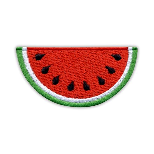 Wassermelone - Sweet and Juicy Fruit - White VeIcro/Hook and Loop Backing - Embroidered Patch/Badge/Emblem von Patchion