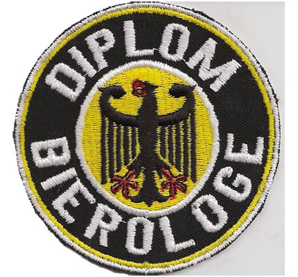 Patches Aufnäher Diplom Bierologe Deutscher Adler Lustige Sprüche Biertrinker Motorrad Biker Rocker DIY Aufbügler Flicken Abzeichen aufbügeln Ultras Aufkleber Applikation Kleidung Iron on Patch 80x80 von Patch