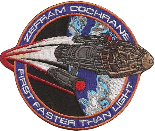 StarT rek Zefram Cochrane Rocket First Faster Than Light Toppa da cucire von Patchking