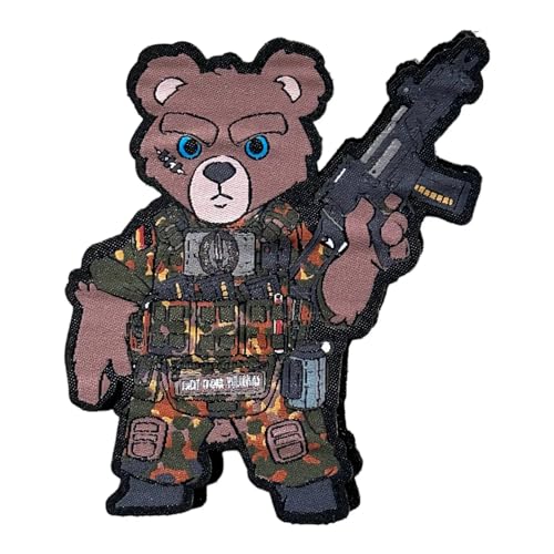 10cm Bundeswehr KSK Soldat TEDDY WOVEN Gewebter Morale Patch mit Hakenklett und Flausch für EDC Backpack oder Rucksack von Patchlab