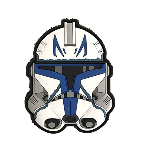 Captain Rex Clone Helm Morale PVC Rubber Patch 76mm mit Hakenklett Cosplay Fan 501 von Patchlab