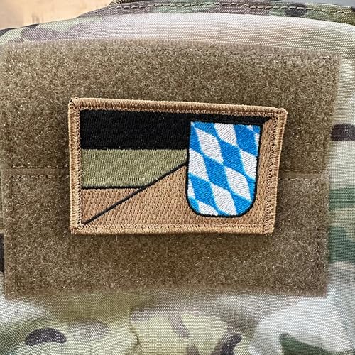 Deutschland Bundesländer Bayern Flaggen Subdued für Jäger, Bundeswehr, Schützen, Armee und einfach zum Sammeln mit Hakenklett für Rucksack, Jacke usw von Patchlab