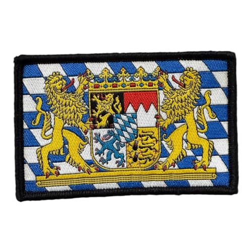 Freistaat Bavarian Bayern Flagge gewebte Morale patches mit Hakenklett auf der Rückseite mit Wappen color von Patchlab