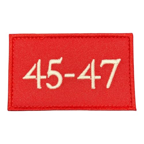 PATCHLAB 45-47 Donald Trump DJT Embroidered Patch - Presidential Support Badge 2024 Hook Backing with Loop, Glow in Dark Design for Jackets, Hats & Bags 3x2 inch45-47 PATCH von Patchlab