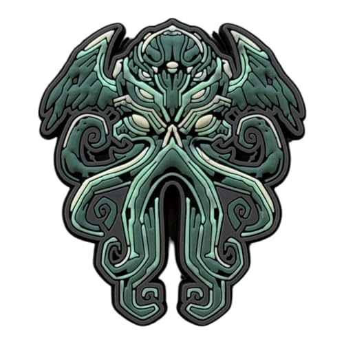 PATCHLAB Old One Cthulhu PVC Rubber Morale Patch 1 7/8" with Hook Backing for Fast Application on All Loop Pieces EDC Cosplay Glow in Dark von Patchlab