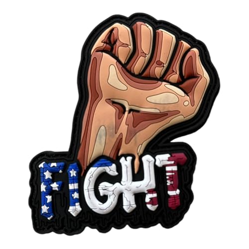 PATCHLAB Trump Fight USA Flag Fist PVC Morale Patch... with Hook and Loop Backing, with Unique Battle Marks colorings von Patchlab