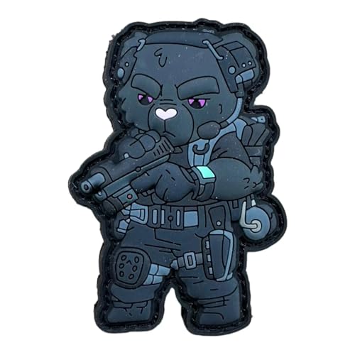 Patchlab Hiwez BLACK STALLION Tactical Teddies Teddy Morale Patch with Hooks, Set of 2 for EDC, 2nd, Operators, Army, Soldiers other Gun aficionado von Patchlab