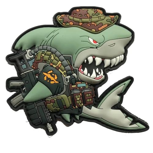 Patchlab Marine Bundeswehr Kampfschwimmer Minentaucher x SharkProject Hai Rettung Morale Patch mit Hakenklett 10 cm von Patchlab