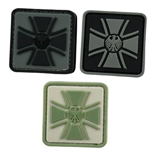 Patchlab Veteranenabzeichen Veteran Bundeswehr Deutschland PVC Morale Patch Set 3 Respekt Solidarität Heer Marine Luftwaffe mit Hakenklett von Patchlab