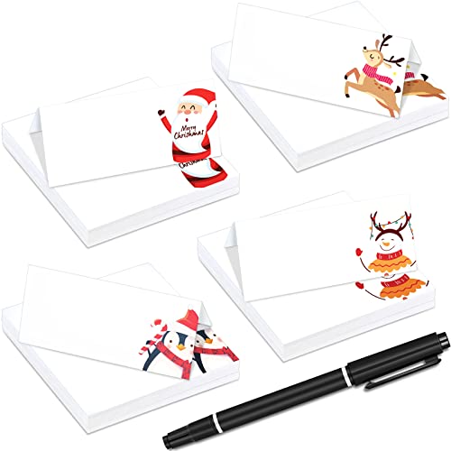 60 Stück Weihnachten Tischkarten Bunte Platzkarten Weihnachtsmann Schneemann Pinguin Rentier Namenskarten Gast Handgemachte Sitzkarten mit Permanent Marker Stift für Schule Party Tisch Deko von Patelai