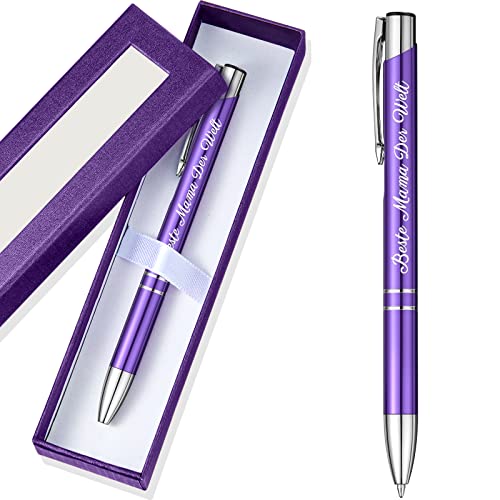 Patelai Kugelschreiber mit Geschenkbox Druckkugelschreiber mit Schwarzem Schreibfarbe Kuli Stift mit Gravur Schreibstift Geschenk für Lieblingsmensch Mama Geburtstag Muttertag (Mama) von Patelai