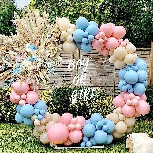 Luftballons Girlande Rosa Blau Beige, 138Stück Rosa und Blau Ballon Girlande mit Sandweißen Luftballons Girlande für Jungen Mädchen Geschlechtsoffenbarung, Babyparty, Brautparty, Geburtstag Dekoration von Patimate