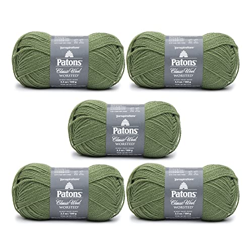 Patons Classic Wool Meadow Garn – 5 Stück 3,5 oz/100 g – Wolle – 4 Medium – 210 Meter – Stricken, Häkeln und Basteln von Patons