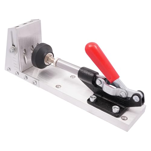 Pocket Hole Jig Kit mit Schraubenschlüssel,Einstellbare Bohrtiefe 12-45mm,Holzdübel Taschenloch Bohrschablone Aluminium Pocket Hole Jig Tischlerei Bohrführungs Positionierlocher Werkzeug von PattenlLevi