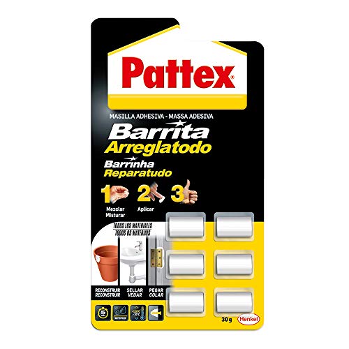 Pattex 1863218 Reparaturmasse, 6 Packungen à 5 g von Pattex