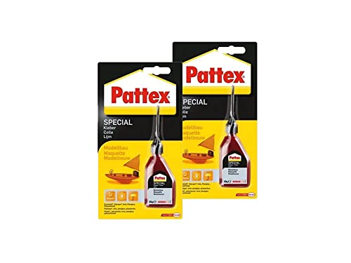 Pattex Spezialkleber Modellbau, für Kunststoff, mit hoher Haftfestigkeit und spurenfreier Trocknung, Tube 2x30 g von Pattex