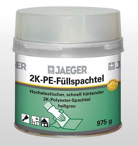 Jaeger Füllspachtel, 2-Komponenten Polyesterspachtel, hellgrau 1000g von Paul Jaeger GmbH & Co. KG