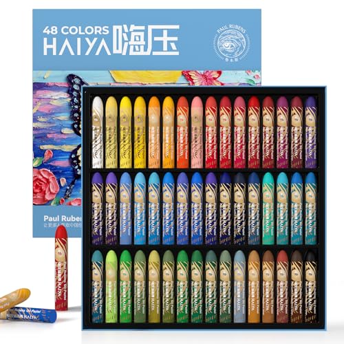 Paul Rubens Ölpastellkreide Set, 48 Farben Oil Pastels Weiche Pastellfarben Ungiftig für Künstler, Studenten und, Ideal zum Skizzieren, Dekorieren(Neues Paket) von Paul Rubens