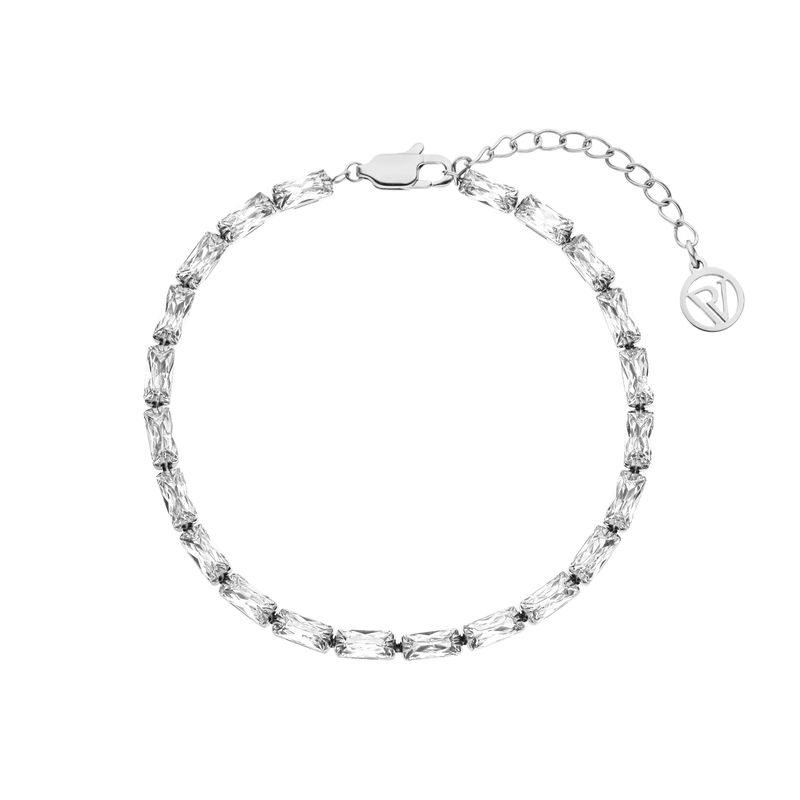 Paul Valentine Armband "Baguette Tennis Bracelet" Edelstahl, Silber von Paul Valentine