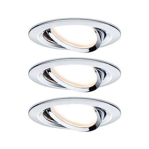 Paulmann Premium EBL Set Coin Slim dimmbar rund schwenkbar LED 3x6,8W 2700K 230V 51mm Chrom/Alu von Paulmann