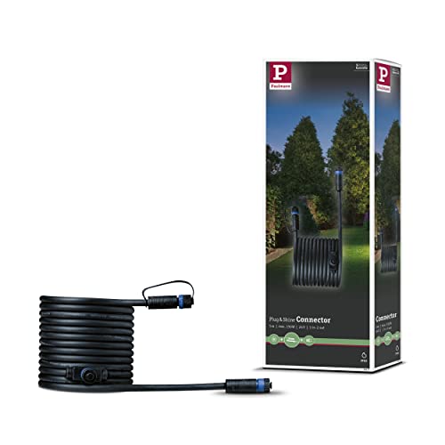 Paulmann 939.27 Outdoor Plug & Shine Connector 5m 1in-2out IP68 2x1,5mm² 93927 Verlängerungskabel Verbindungskabel Aussenbeleuchtung, Schwarz von Paulmann