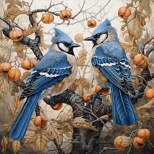 Pavemlo 5D Diamond Painting Kits Zubehör Blauer Vogel, DIY Diamant Stickerei Malerei Kits Tier, Full Drill Set Strass Stickerei Bilder DIY Diamant Malerei für House Wall Dekoration 30X30cm von Pavemlo