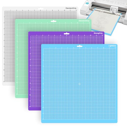 Pavlleen 4 Cricut Matten, Schneidematte für Cricut (StandardGrip, LightGrip, StrongGrip) für Cricut Maker 3/ Explore 3/ Air/ Air2 Plotter Zubehör, Schneidematte für Cameo Plotter, Größe 30,5 x 30,5 cm von Pavlleen