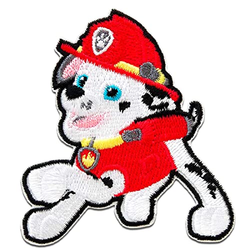 Paw Patrol Marshall - Aufnäher, Bügelbild, Aufbügler, Applikationen, Patches, Flicken, zum aufbügeln, Größe: 7 x 6,2 cm von Paw Patrol