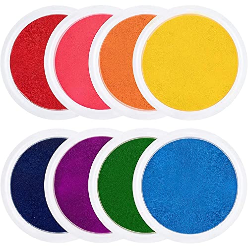 Pawlickio 8 StüCke Runden Tinte Pad DIY Fingerabdruck Stempelkissen Partner Waschbar Farbe Malerei Karten Herstellung Stempel Kissen für von Pawlickio