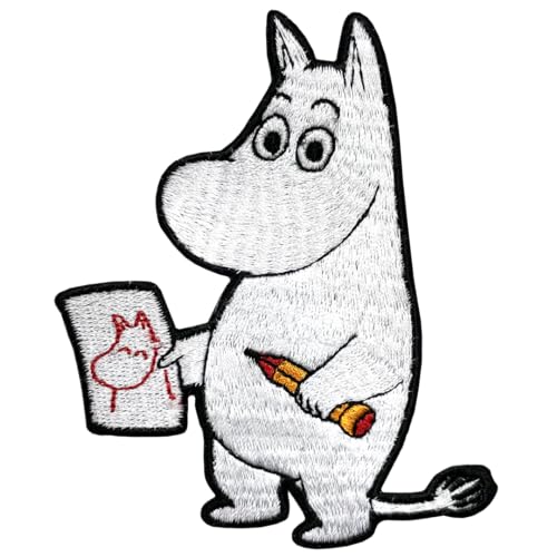 Moomintroll Aufnäher zum Aufnähen, offizielle Geschenke von Tove Janssons Geschichten im Moominvalley von Pawprint Family