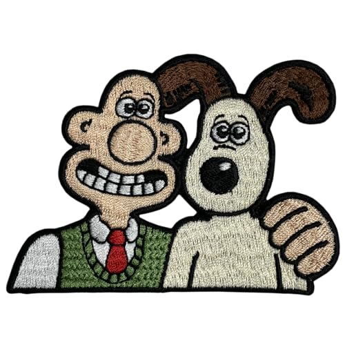 Pawprint Family Wallace and Gromit Wallace & Gromit Aufnäher zum Aufnähen und Aufnähen, offizielles Lizenzprodukt von Pawprint Family