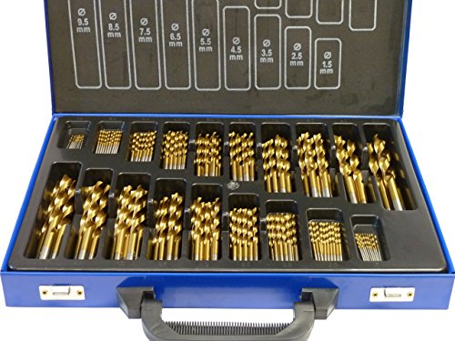 PeTools (+500%) Spiral-Bohrer HSS-R EG TiN (1-10mm), Metallbohrer, Stahlbohrer (170tlg. 1-10mm) von PeTools