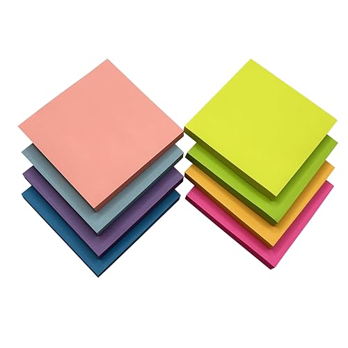 16 Packungen Haftnotizen，8 Farben (zwei Packungen jeder Farbe，82 Blatt pro Packung), Geeignet für Büro, Schule, Zuhause(7.5X7.5cm) von PeaceMarsing