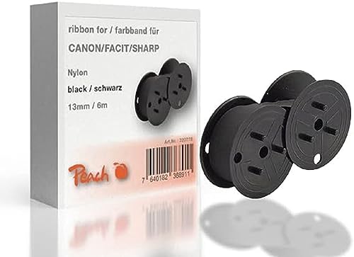 Peach Farbband ersetzt Canon/Facit/Sharp, schwarz, Nylon, 13mm/6m,Ribbon Gr51 von Peach