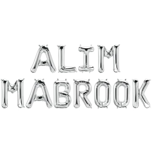 Alim Mabrook Folienballons - Silber von Peacock Supplies