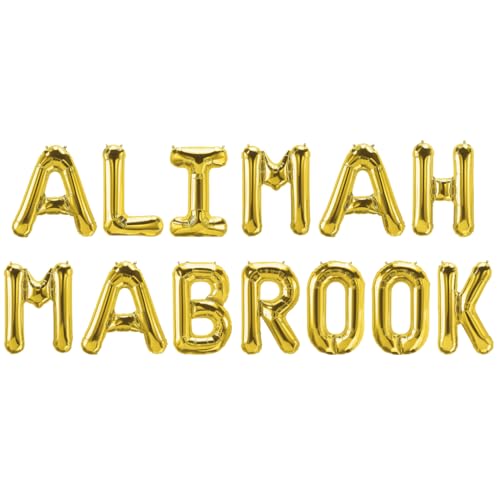 Alimah Mabrook Folienballons, Gold von Peacock Supplies