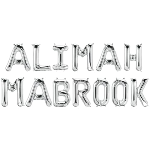 Alimah Mabrook Folienballons - Silber von Peacock Supplies