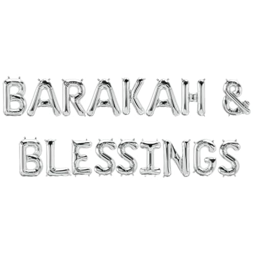 Barakah & Blessings Folienballons, Silber von Peacock Supplies