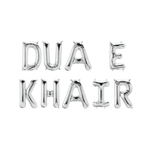 Dua E Khair Folienballons - Silber von Peacock Supplies